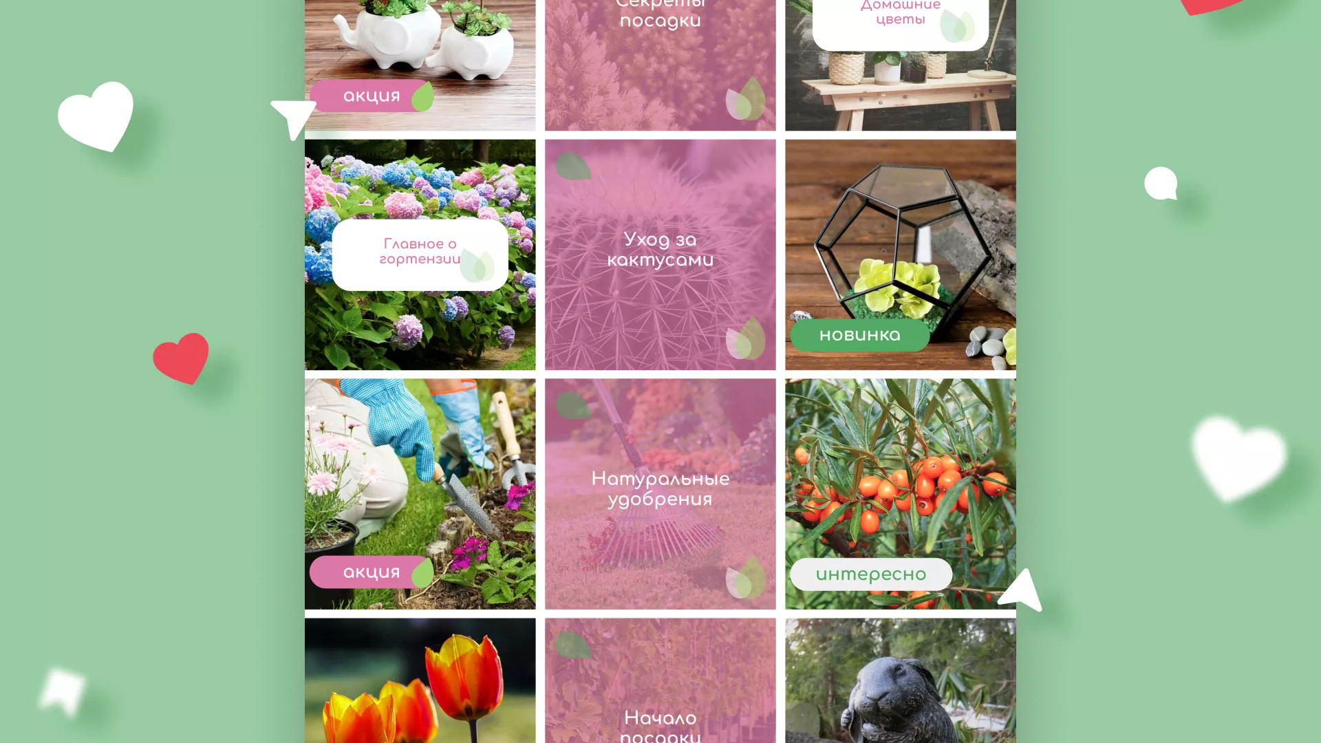 Разработка оформления профиля Instagram для магазина «Floraint» в Грайвороне